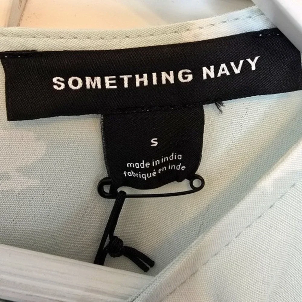 SOMETHING NAVY Easy Flirty Mini Dress Floral Sz Small Teal Chalk Cottagecore Y2K